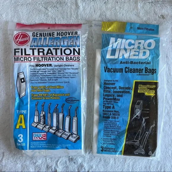 2 New Hoover Type Y Allergen Filtration Bags - Picture 1 of 9